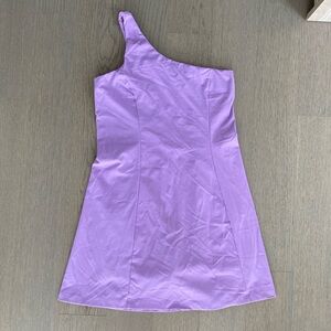 OUTDOOR VOICES One Shoulder Active Dress in Lavender